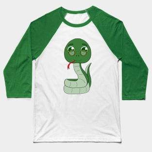 An adorable snake wearing glasses Baseball T-Shirt